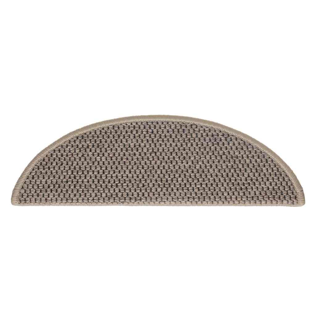 selvklæbende trappemåtter 15 stk. 56x17x3 cm sisal-look beige