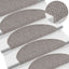 selvklæbende trappemåtter 15 stk. 65x21x4 cm sisal-look sølv