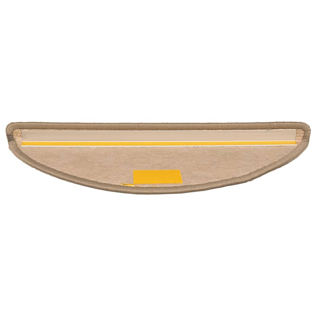 trappemåtter 15 stk. 56x17x3 cm mørkebeige halvrunde