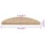 trappemåtter 15 stk. 56x17x3 cm lys beige halvrunde