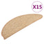 trappemåtter 15 stk. 56x17x3 cm lysebrune halvrunde
