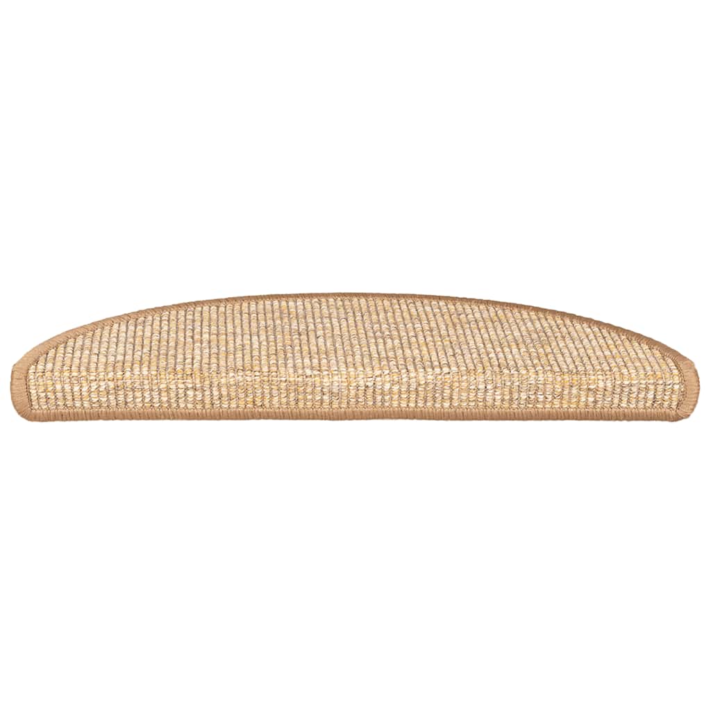 trappemåtter 15 stk. 56x17x3 cm lysebrune halvrunde