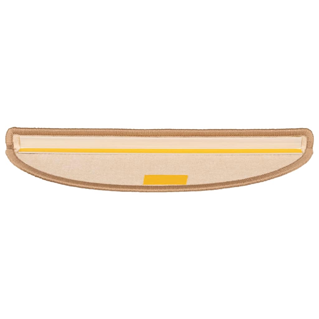 trappemåtter 15 stk. 56x17x3 cm lysebrune halvrunde