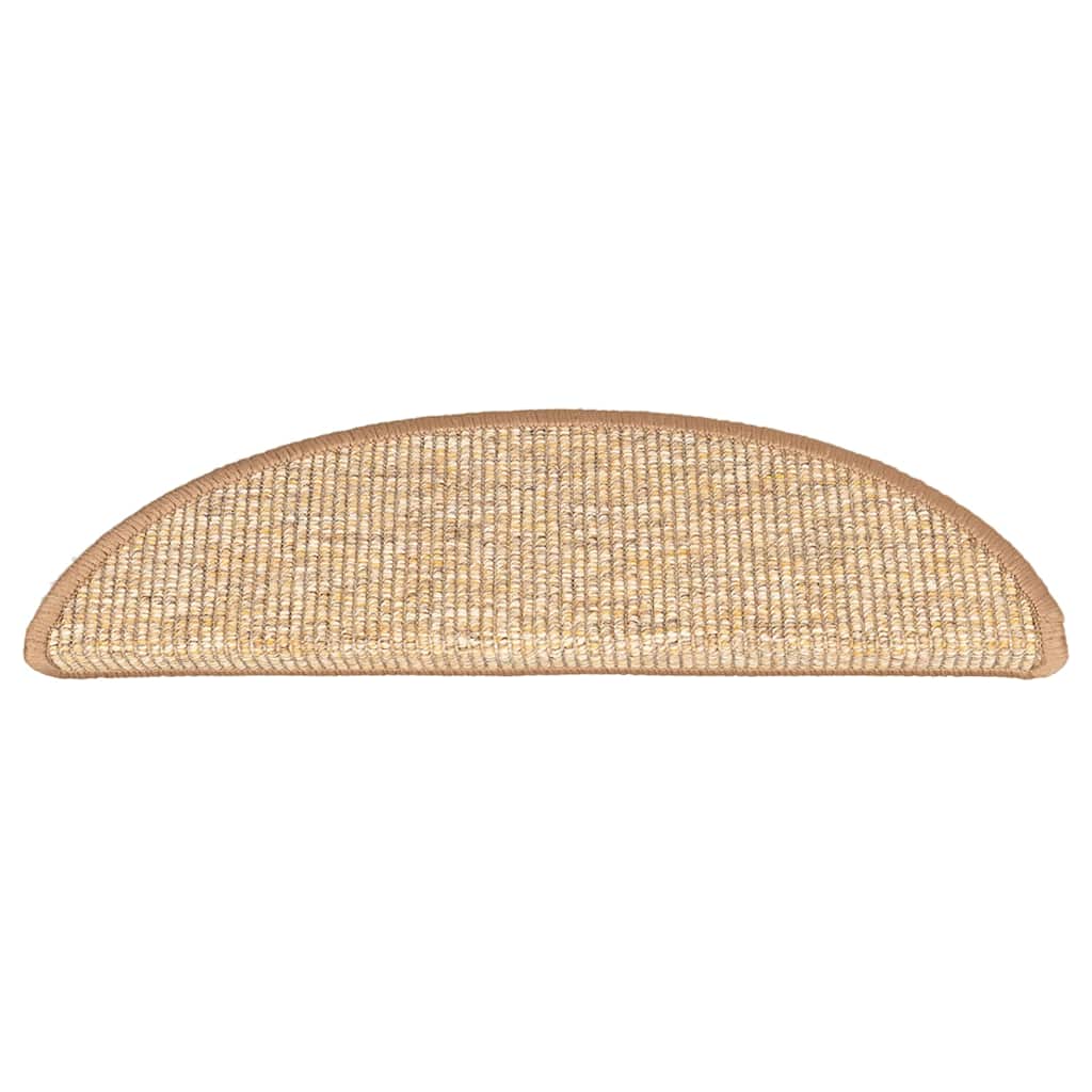 trappemåtter 15 stk. 56x17x3 cm lysebrune halvrunde