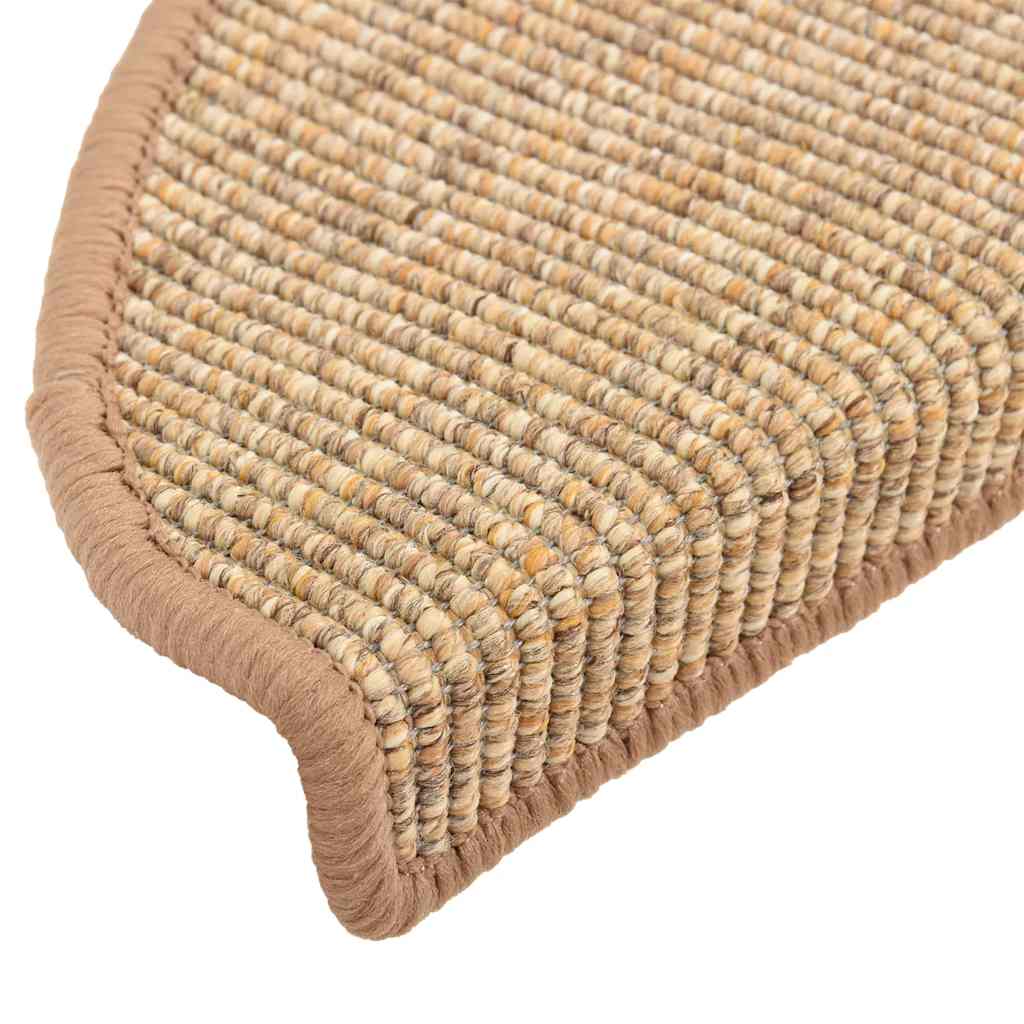 trappemåtter 15 stk. 56x17x3 cm lysebrune halvrunde