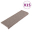 trappemåtter 15 stk. 65x21x4 cm mørkebeige rektangulær kant