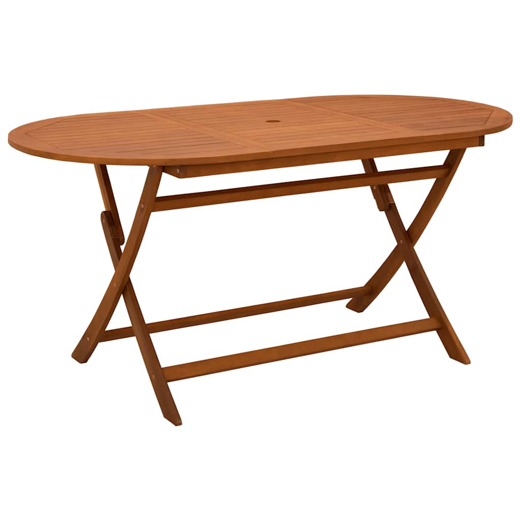 foldbart havebord 160x85x75 cm massivt eukalyptustræ
