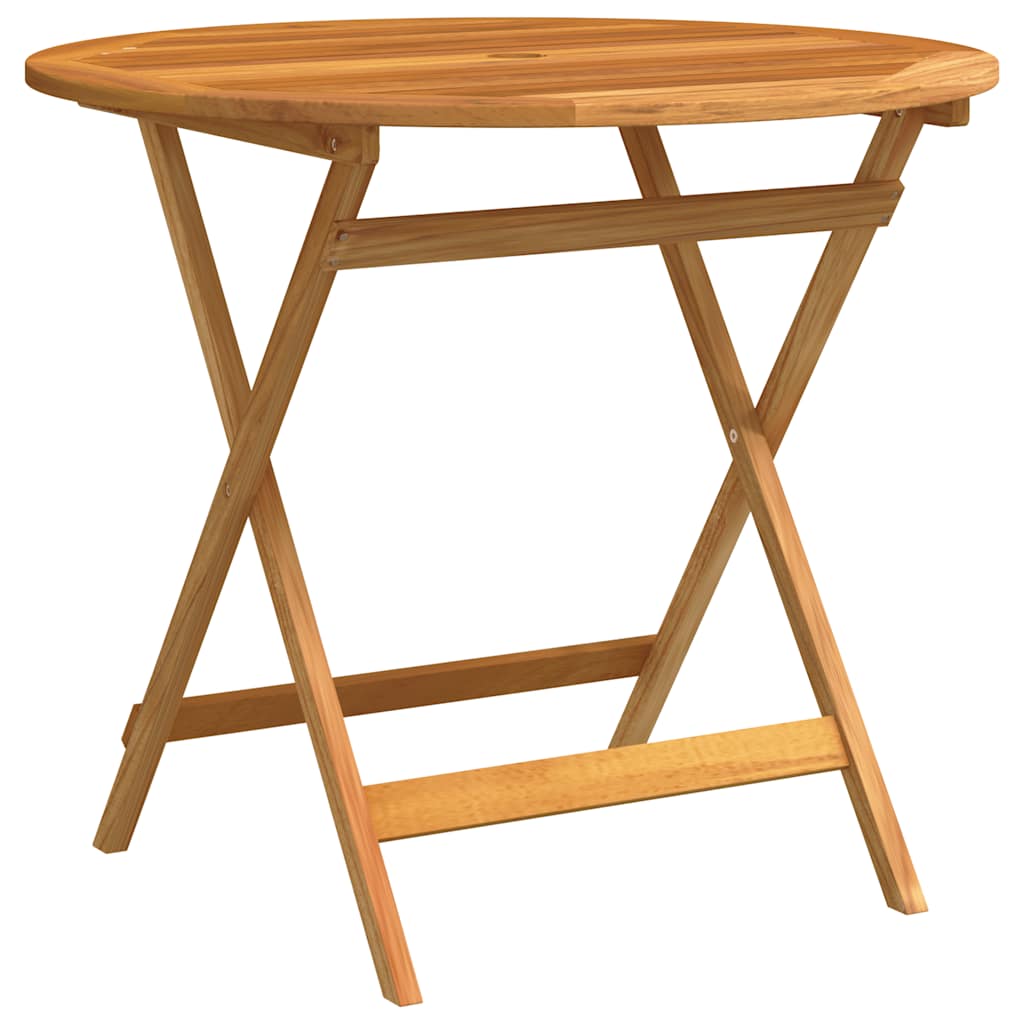 foldbart havebord Ø90x75 cm massivt eukalyptustræ