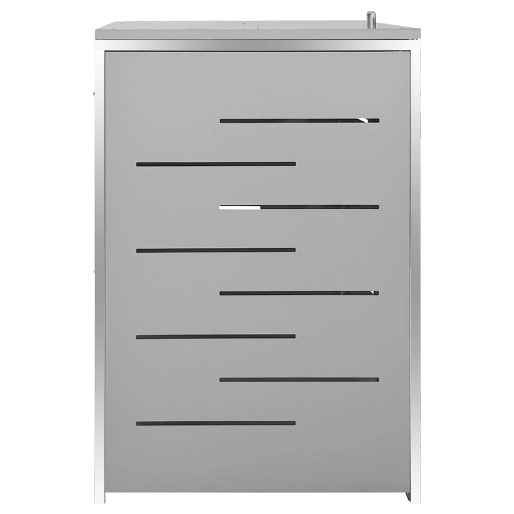 firedobbelt skraldespandsskjuler 276,5x77,5x115 rustfrit stål