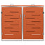 dobbelt skraldespandsskjuler 138x77,5x115 cm rustfrit stål