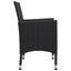 spisebordssæt til haven 5 dele sort