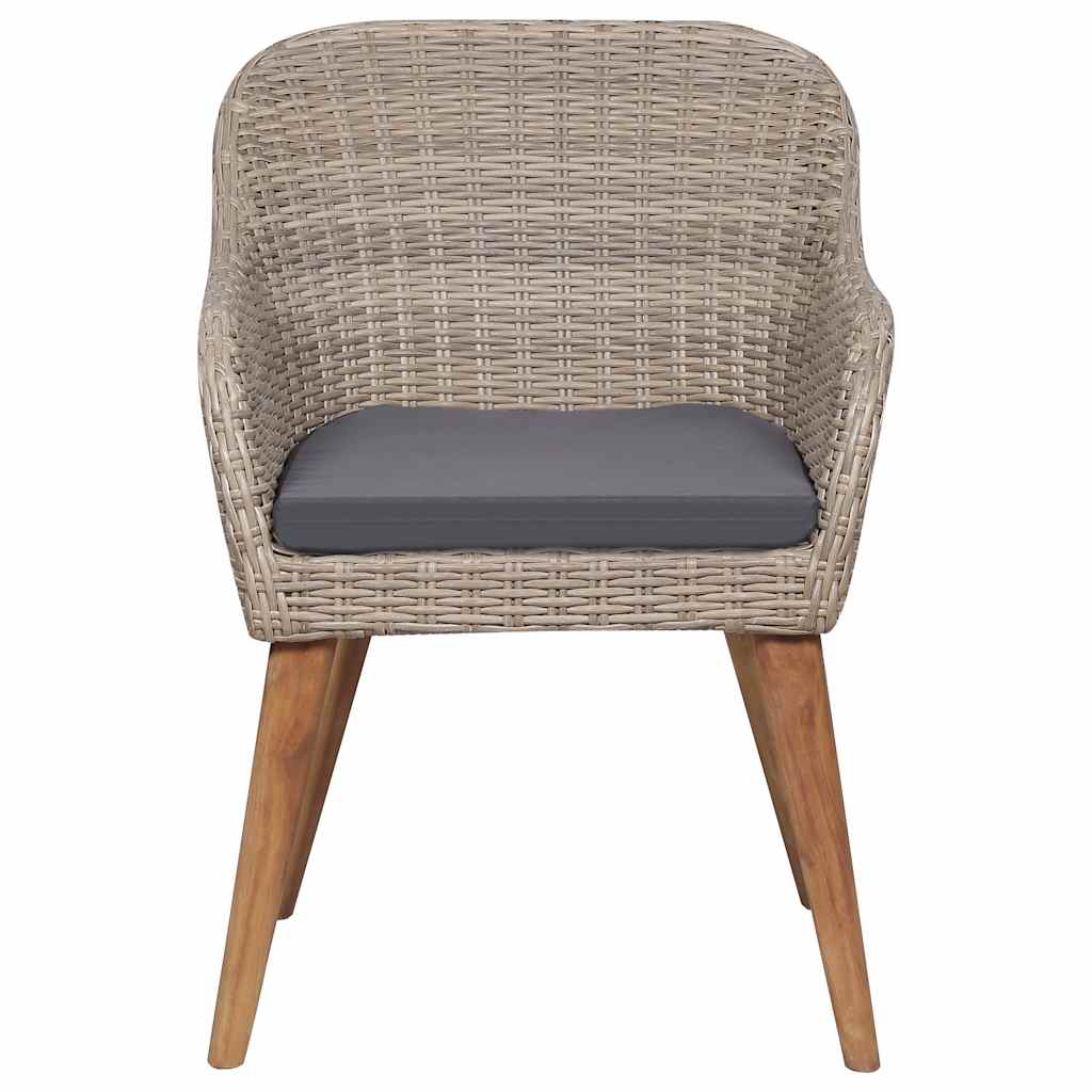 spisebordssæt til haven 7 dele brun