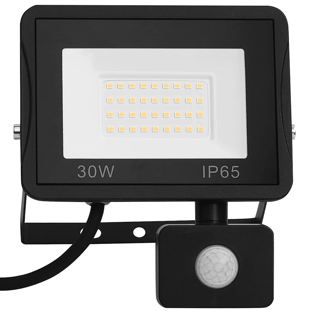 LED-projektør med sensor 30 W varm hvid