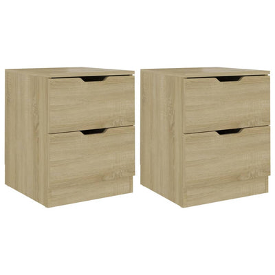 sengeborde 2 stk. 40x40x50 cm konstrueret træ sonoma-eg