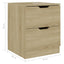 sengeborde 2 stk. 40x40x50 cm konstrueret træ sonoma-eg