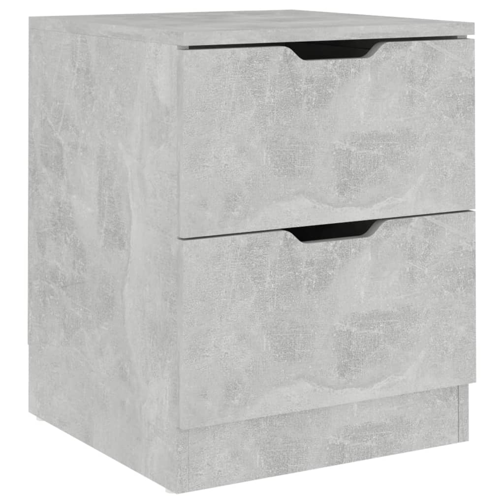 sengebord 40x40x50 cm konstrueret træ betongrå