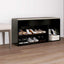 skobænk med hynde 104x30x49 cm konstrueret træ sort