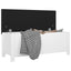 opbevaringskasse med hynde 105x40x45 cm konstrueret træ hvid