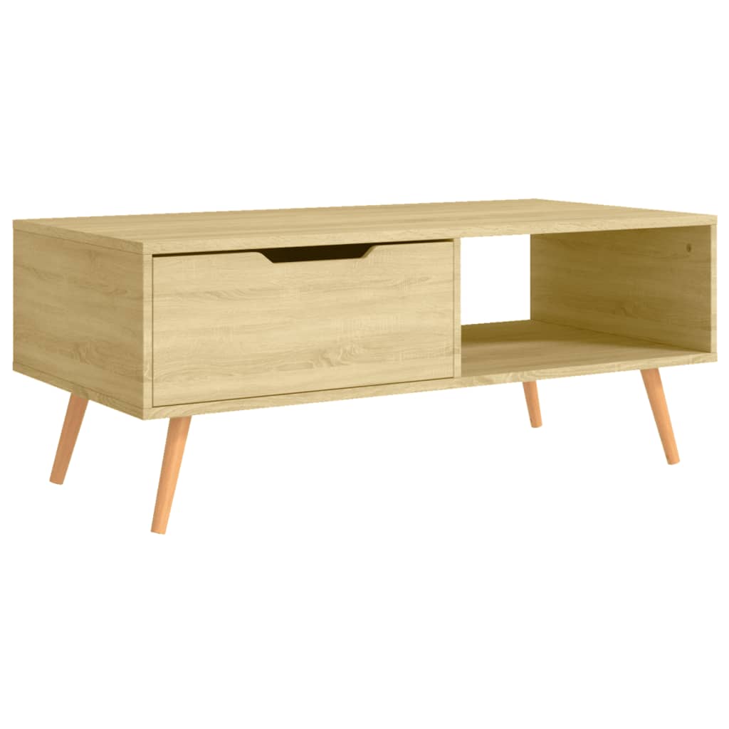 sofabord 100x49,5x43 cm konstrueret træ sonoma-eg