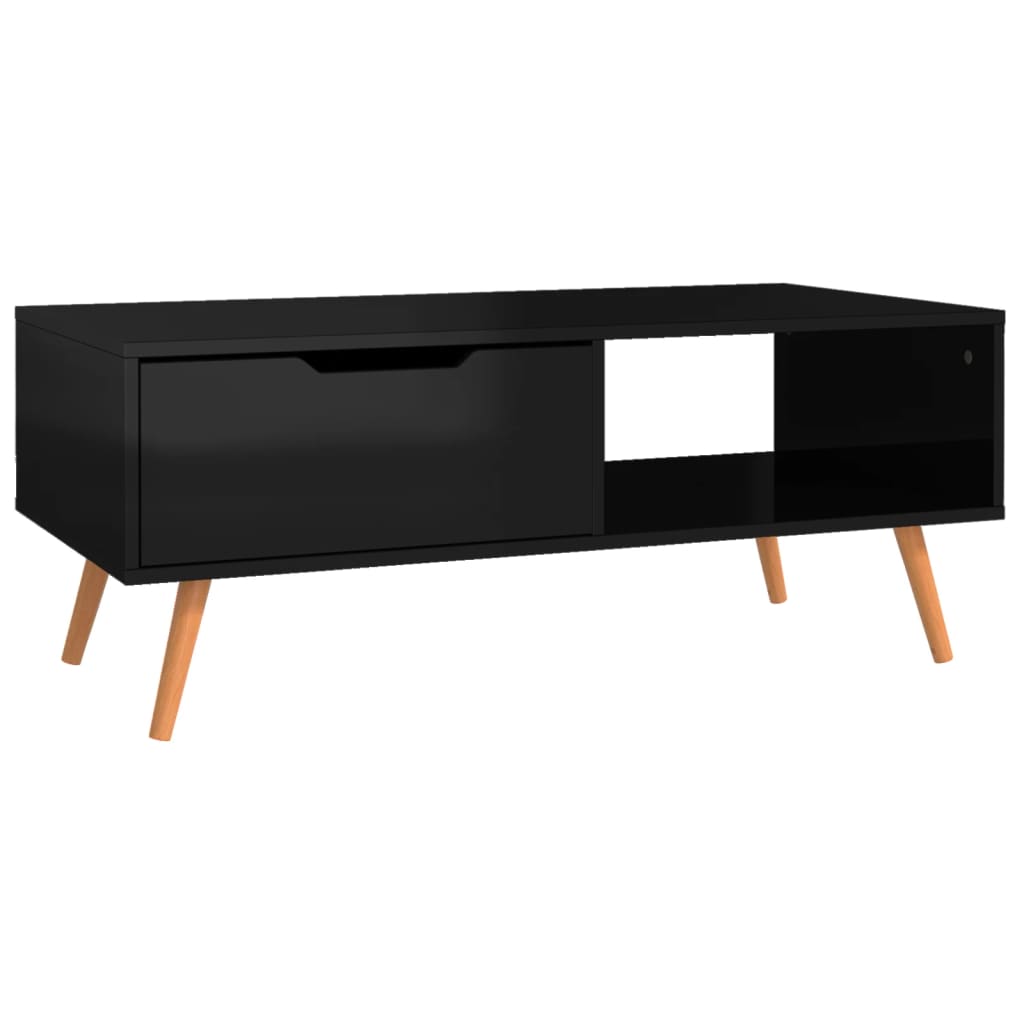 sofabord 100x49,5x43 cm konstrueret træ sort højglans