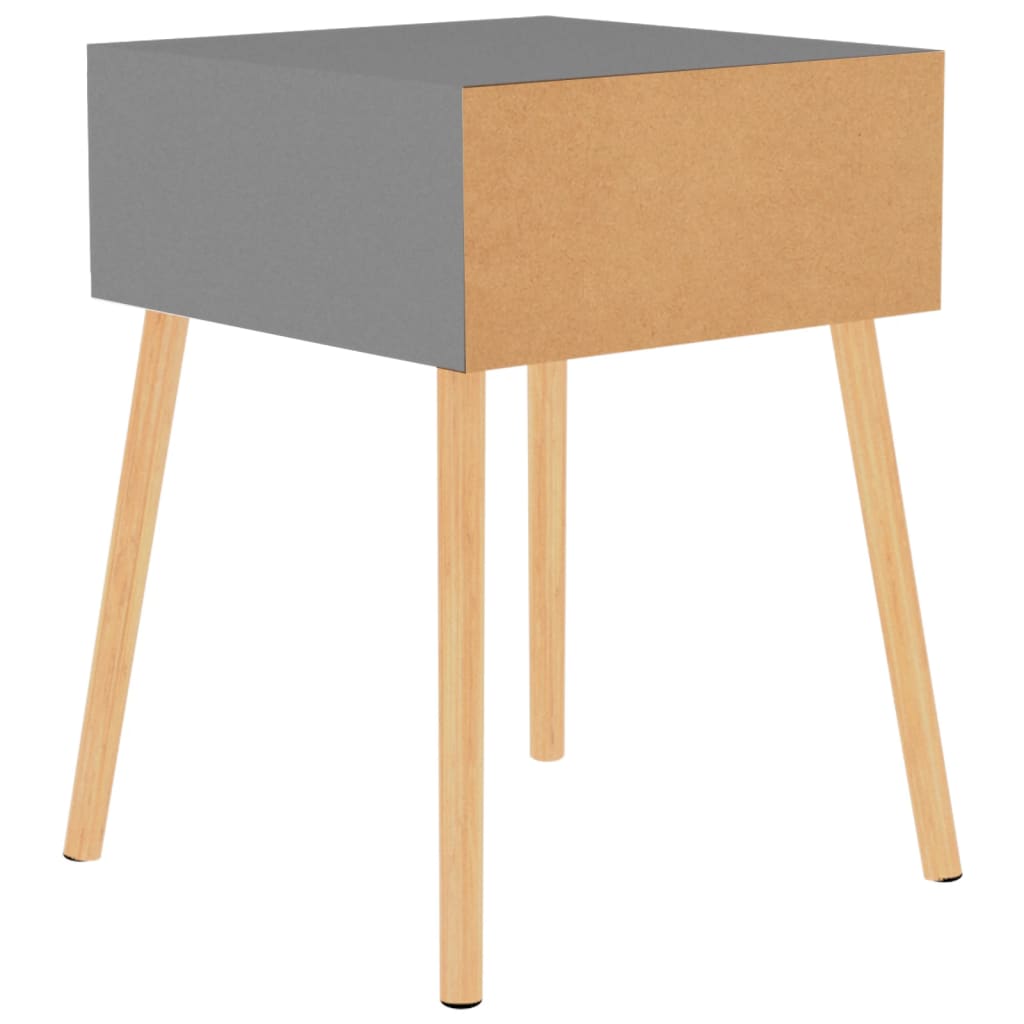 sengeborde 2 stk. 40x40x56 cm konstrueret træ grå