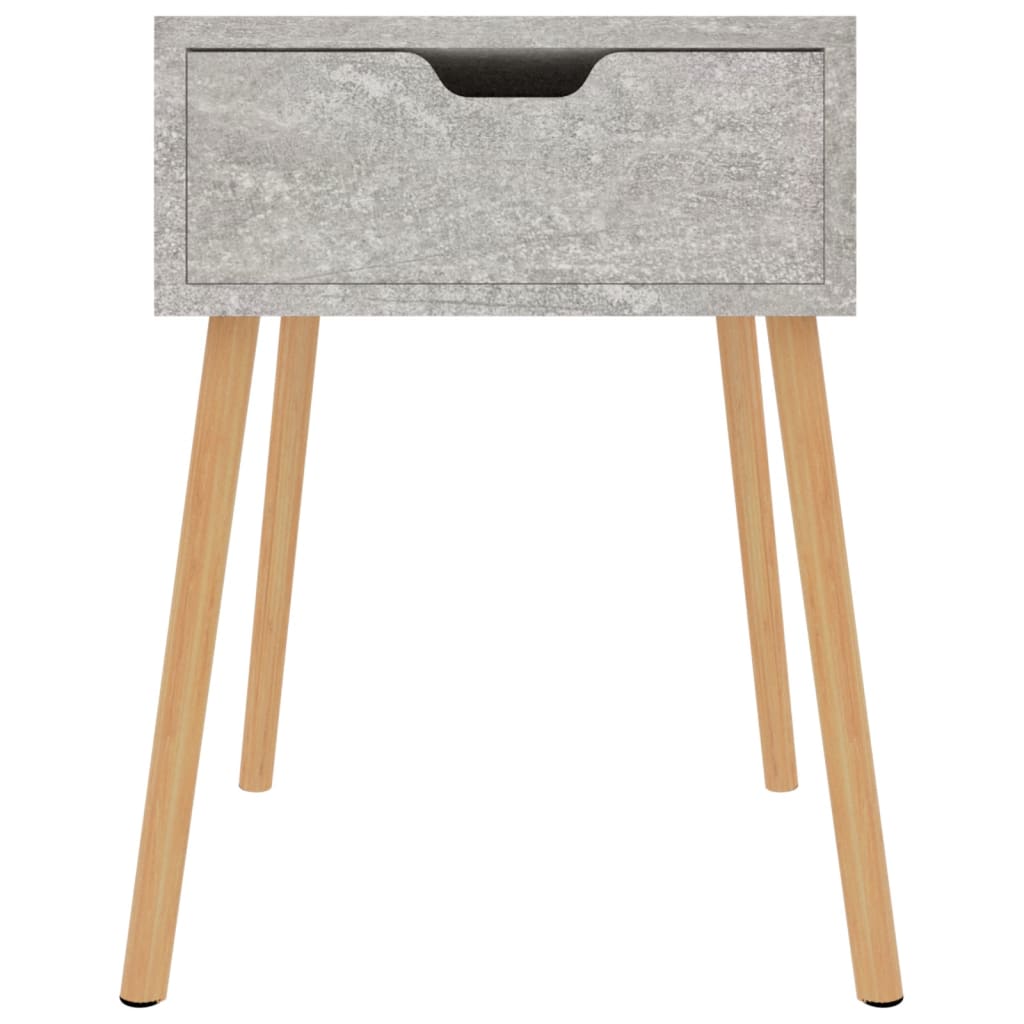 sengebord 40x40x56 cm konstrueret træ betongrå