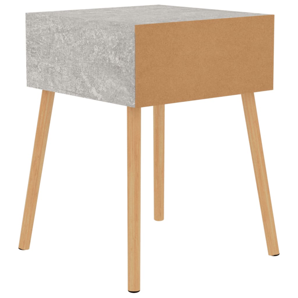 sengebord 40x40x56 cm konstrueret træ betongrå