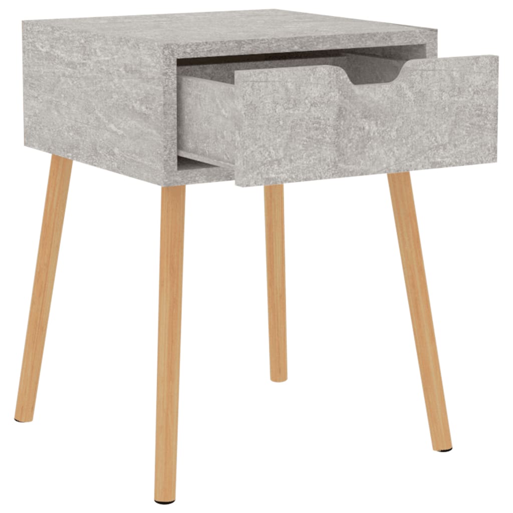 sengeborde 2 stk. 40x40x56 cm konstrueret træ betongrå