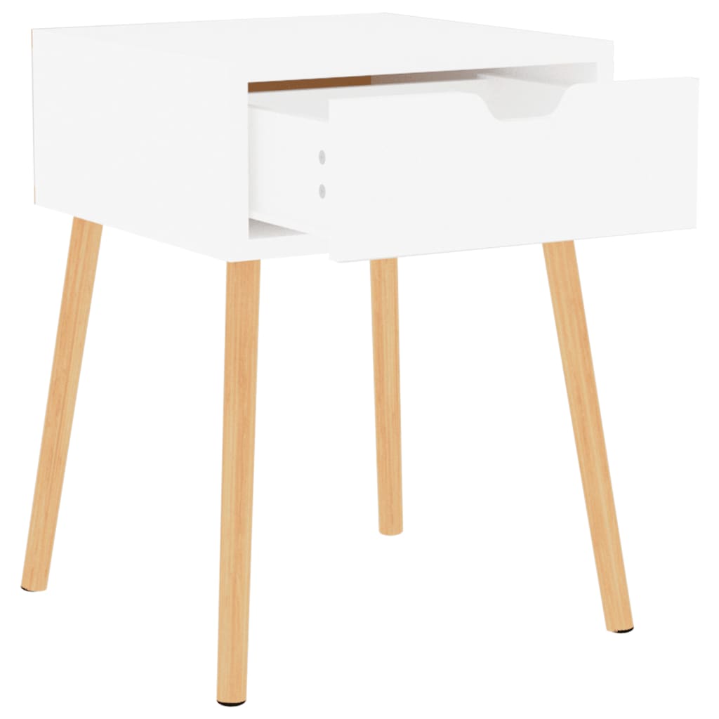 sengeborde 2 stk. 40x40x56 cm konstrueret træ hvid højglans