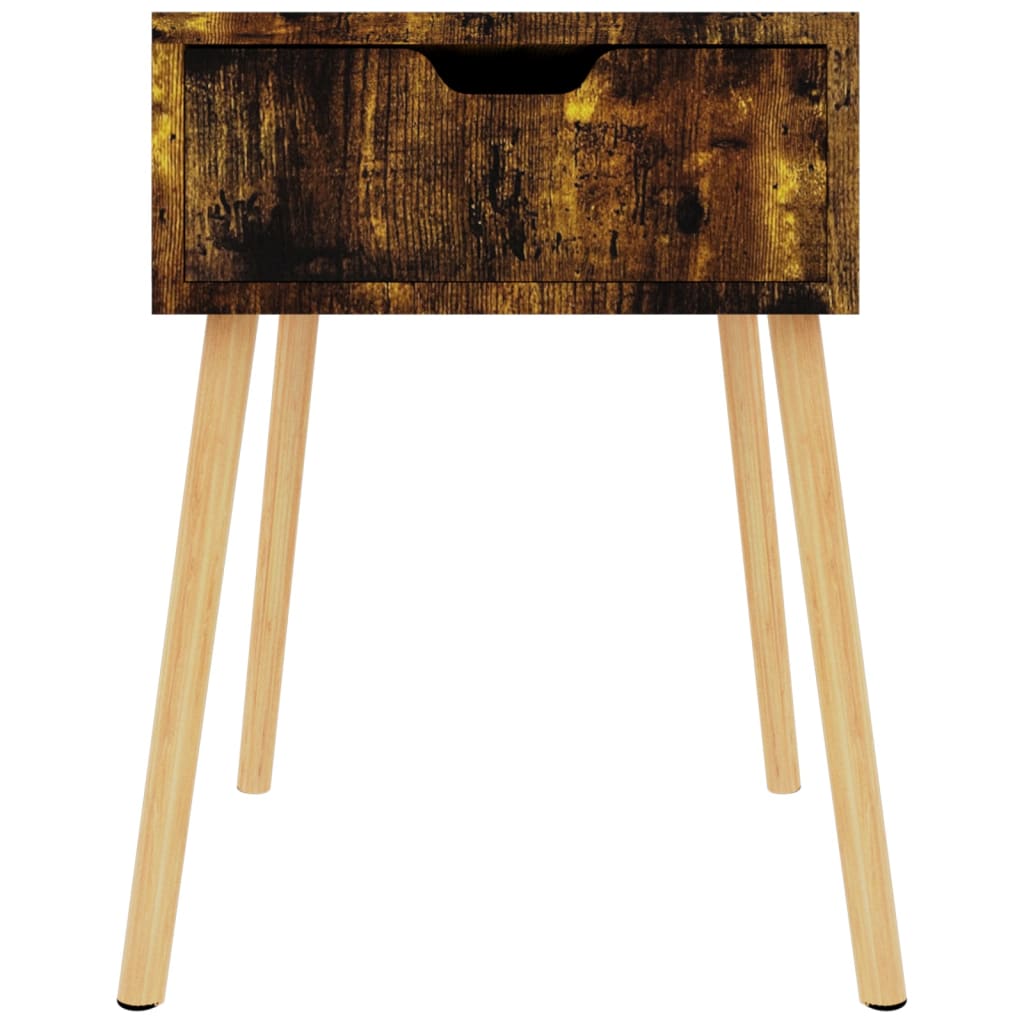 sengebord 40x40x56 cm konstrueret træ røget egetræsfarve