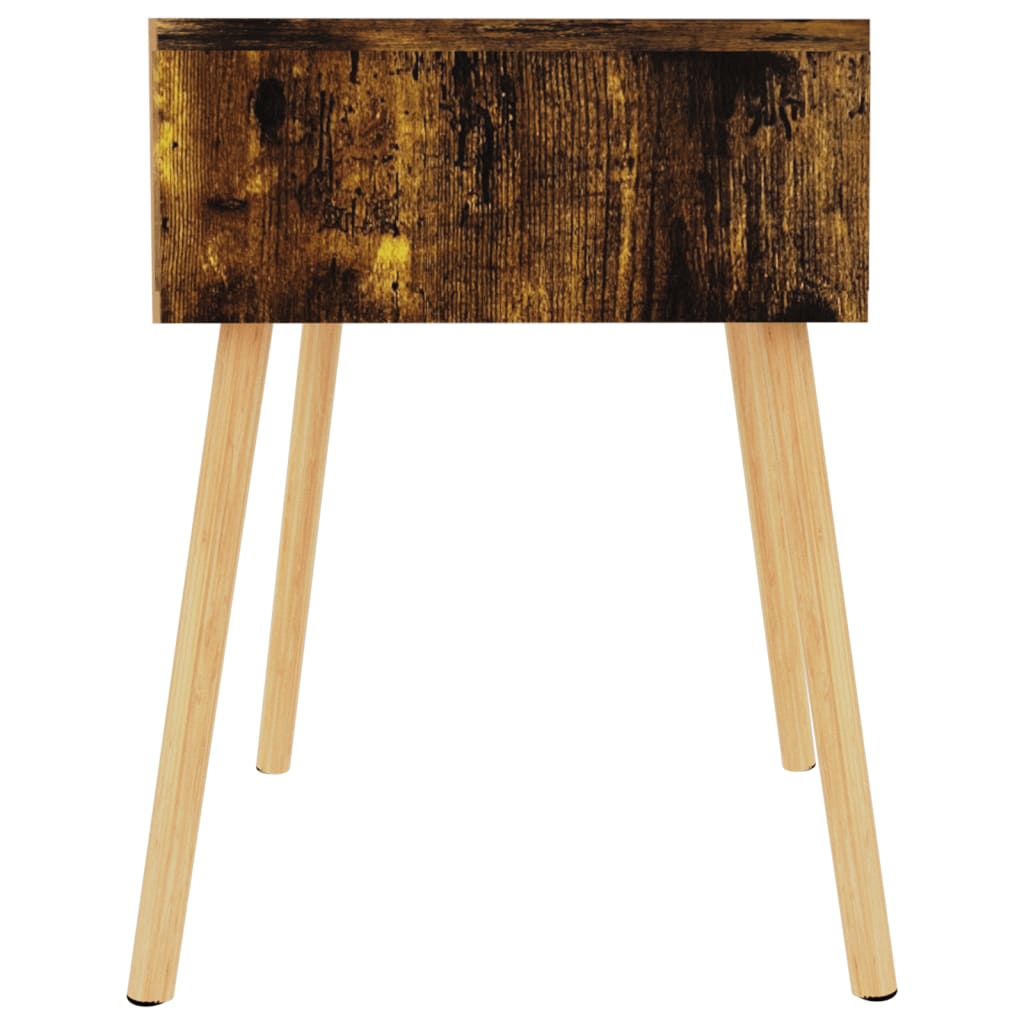 sengebord 40x40x56 cm konstrueret træ røget egetræsfarve