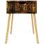 sengeborde 2 stk. 40x40x56 cm konstrueret træ røget eg