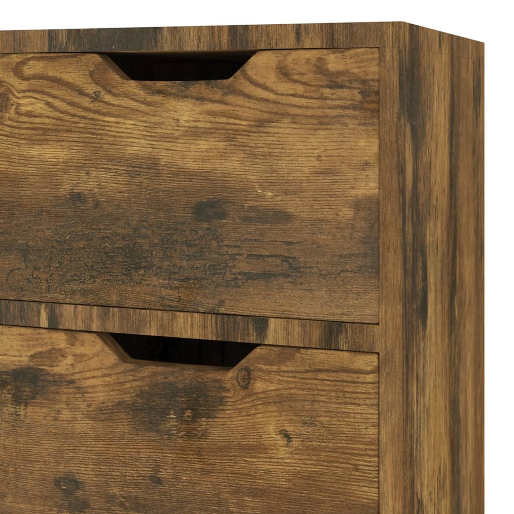 skænk 90x30x72 cm konstrueret træ røget egetræsfarve