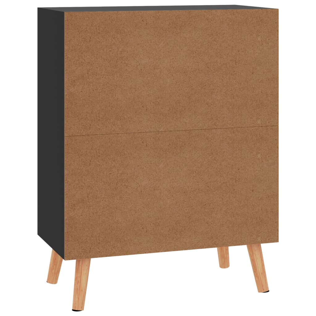 skænk 60x30x72 cm konstrueret træ sort højglans