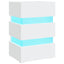 sengebord med LED 45x35x67 cm konstrueret træ hvid