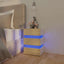 sengebord med LED 45x35x67 cm konstrueret træ hvid og sonoma-eg