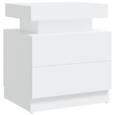 sengebord 45x35x52 cm konstrueret træ hvid