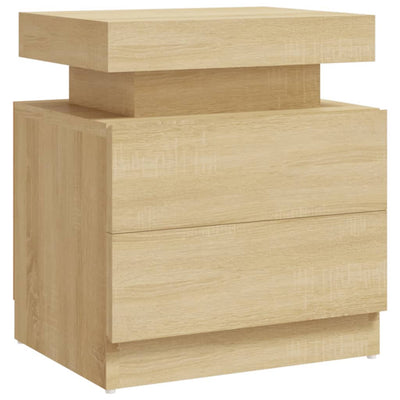sengebord 45x35x52 cm konstrueret træ sonoma-eg
