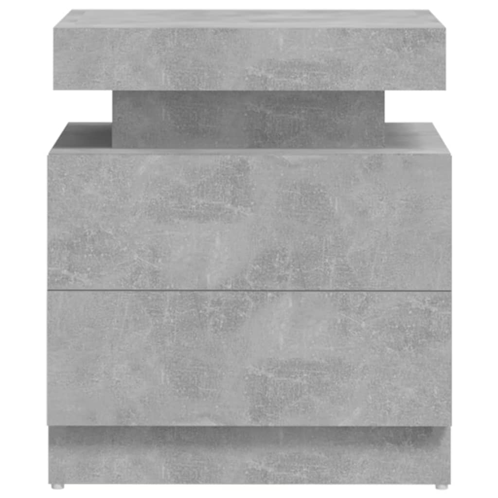 sengebord 45x35x52 cm konstrueret træ betongrå
