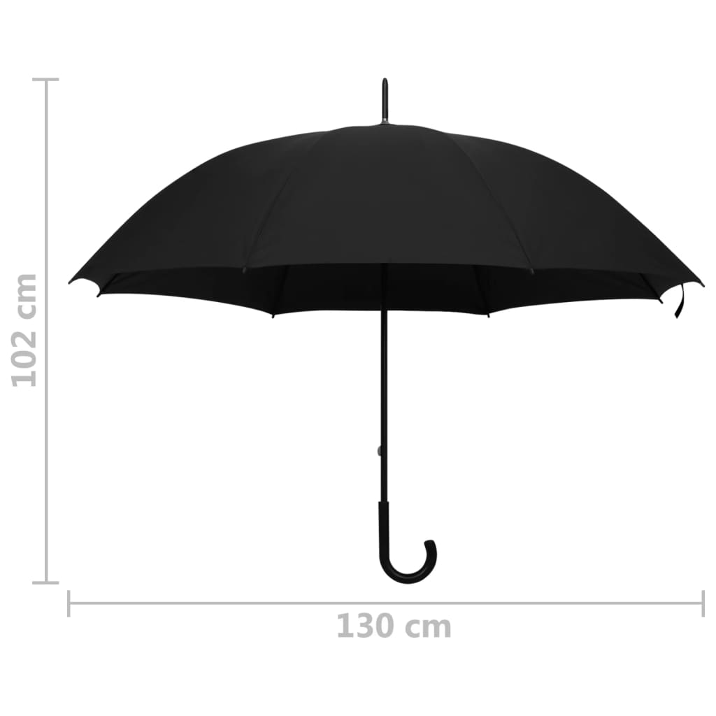paraply 130 cm sort