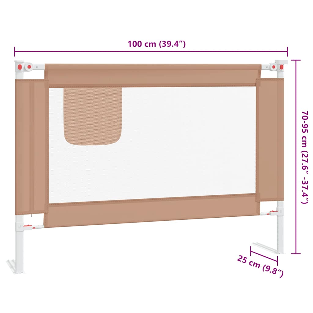 sengehest 100x25 cm stof gråbrun