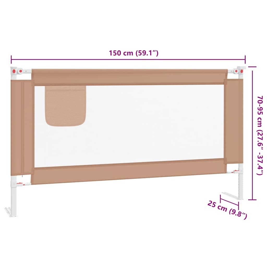 sengehest 150x25 cm stof gråbrun