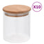 opbevaringsglas med bambuslåg 10 stk. 600 ml