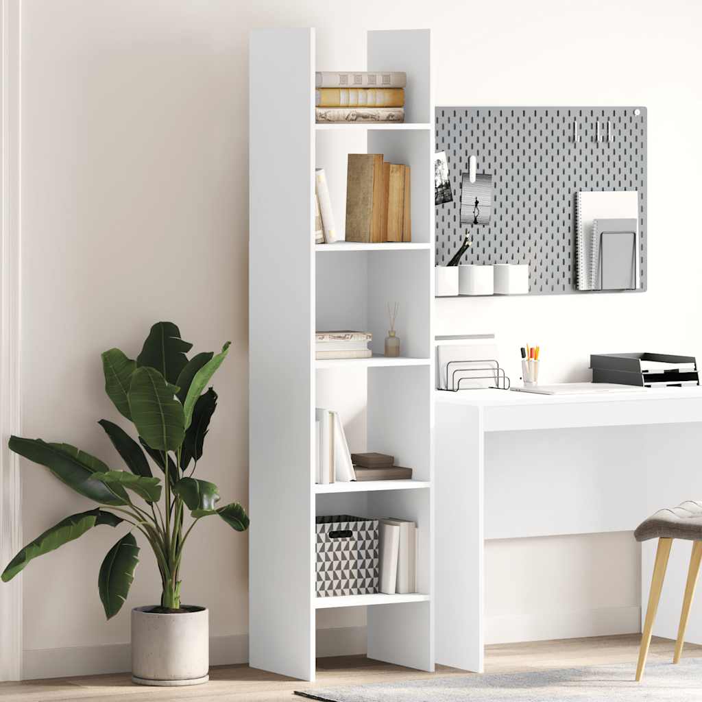 bogreol 40x35x180 cm konstrueret træ hvid