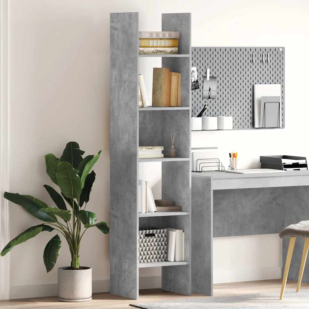 bogreol 40x35x180 cm konstrueret træ betongrå billede