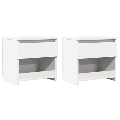 sengeborde 2 stk. 40x30x39 cm konstrueret træ hvid