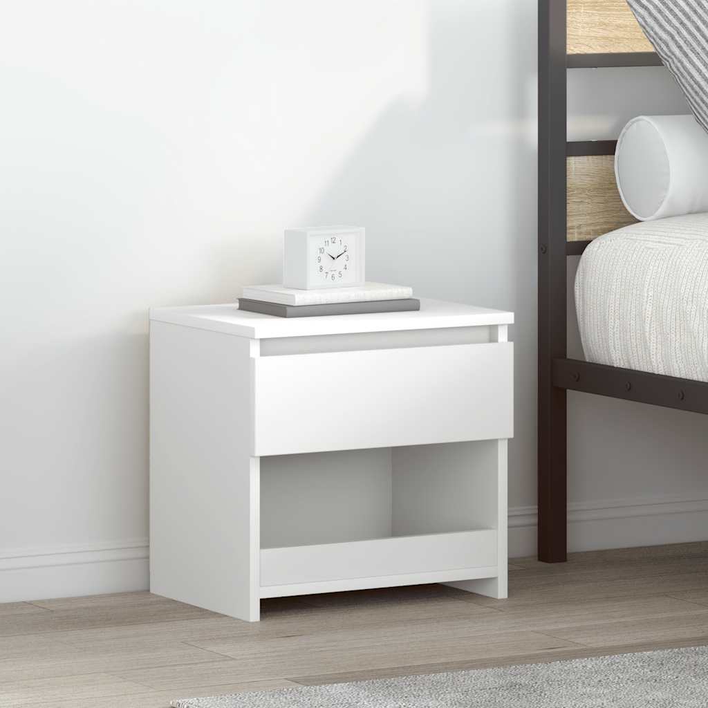 sengeborde 2 stk. 40x30x39 cm konstrueret træ hvid