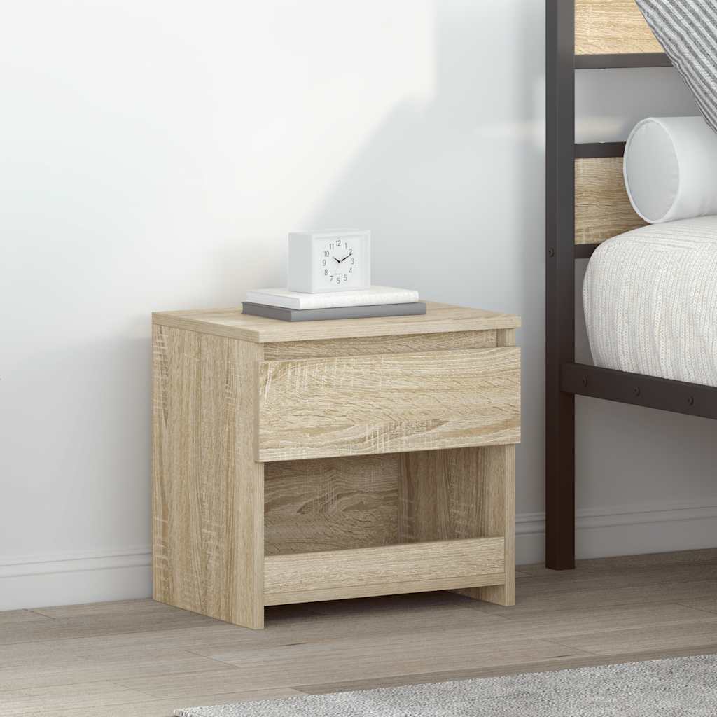 sengebord 40x30x39 cm konstrueret træ sonoma-eg billede