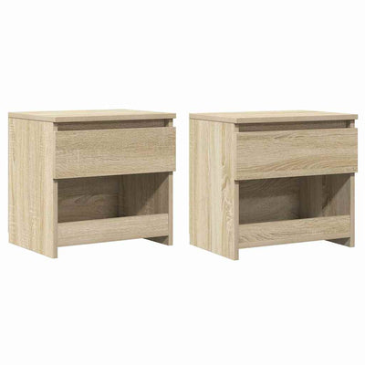 sengeborde 2 stk. 40x30x39 cm konstrueret træ sonoma-eg