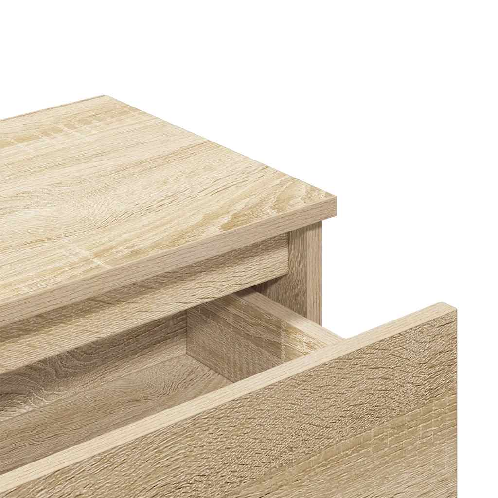 sengeborde 2 stk. 40x30x39 cm konstrueret træ sonoma-eg